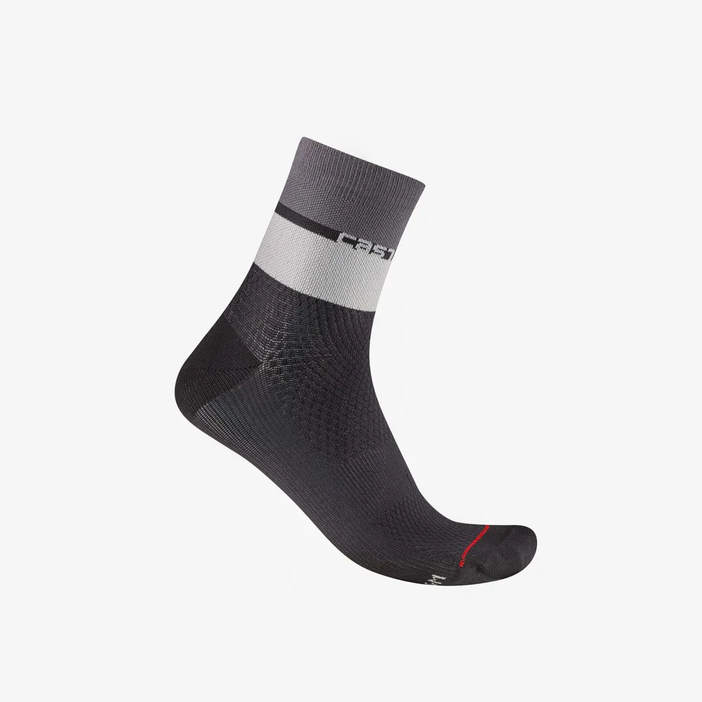 uPRISE Bikes Castelli Elegante 12 Women's Socks - Black/Silver Grey/Dark Grey | Price match, 365 day return s, 18-Month Warranty, Finance Available & Free UK Delivery