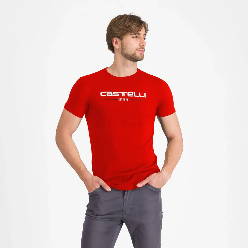 uPRISE Bikes Castelli '76 Men's T-Shirt - Red | Price match, 365 day return s, 18-Month Warranty, Finance Available & Free UK Delivery