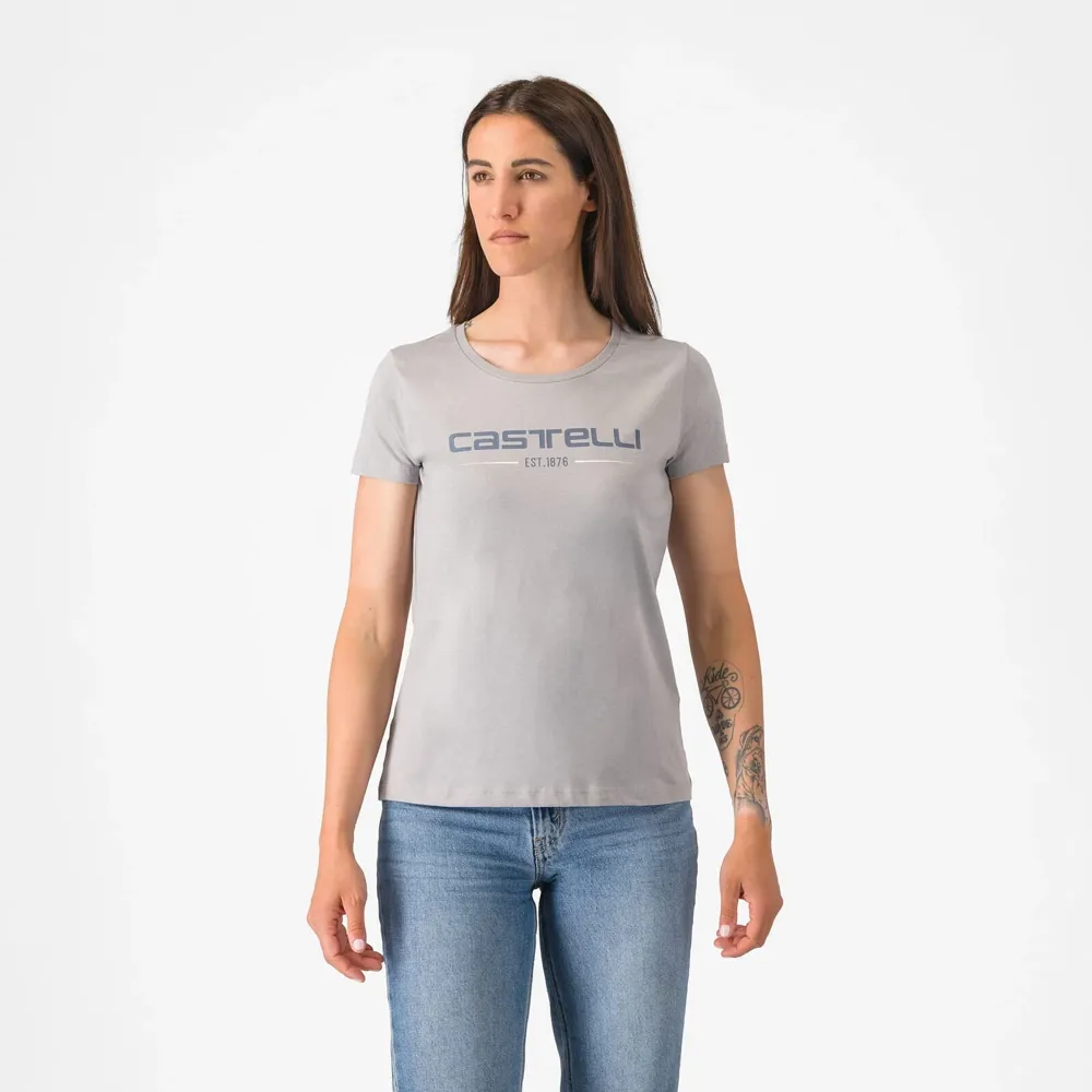 uPRISE Bikes Castelli '76 Women's T-Shirt - Grey | Price match, 365 day return s, 18-Month Warranty, Finance Available & Free UK Delivery