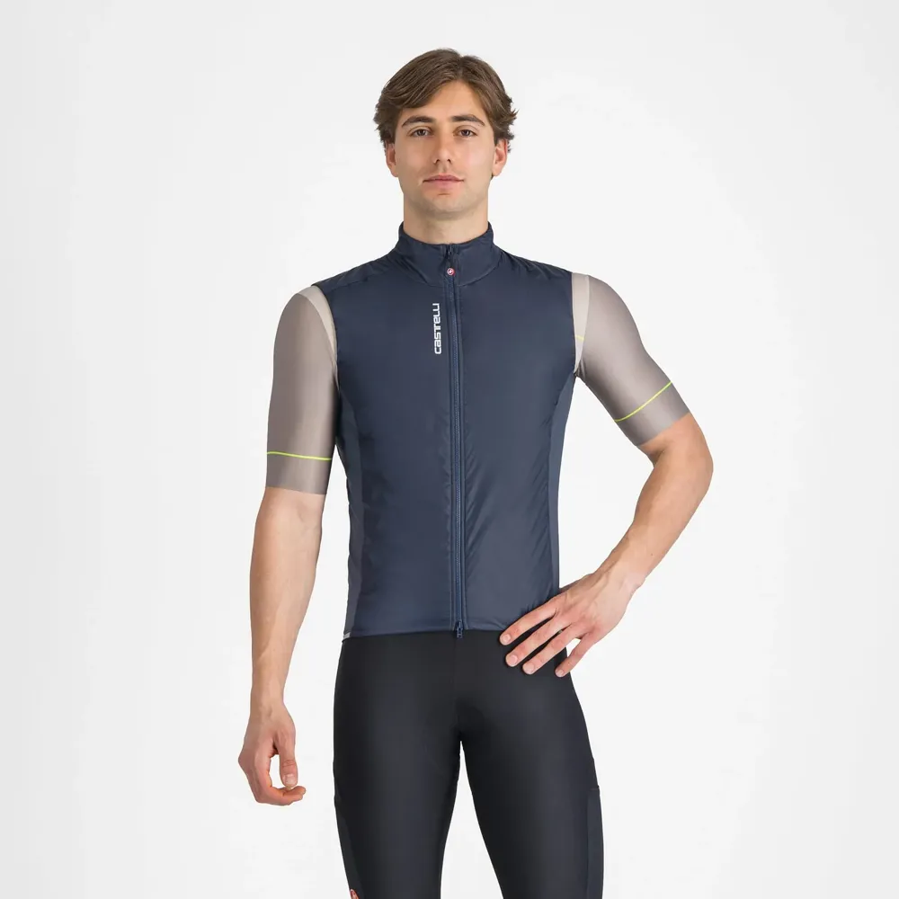uPRISE Bikes Castelli Fly Direct Men's Vest - Twilight Blue/Silver Grey | Price match, 365 day return s, 18-Month Warranty, Finance Available & Free UK Delivery