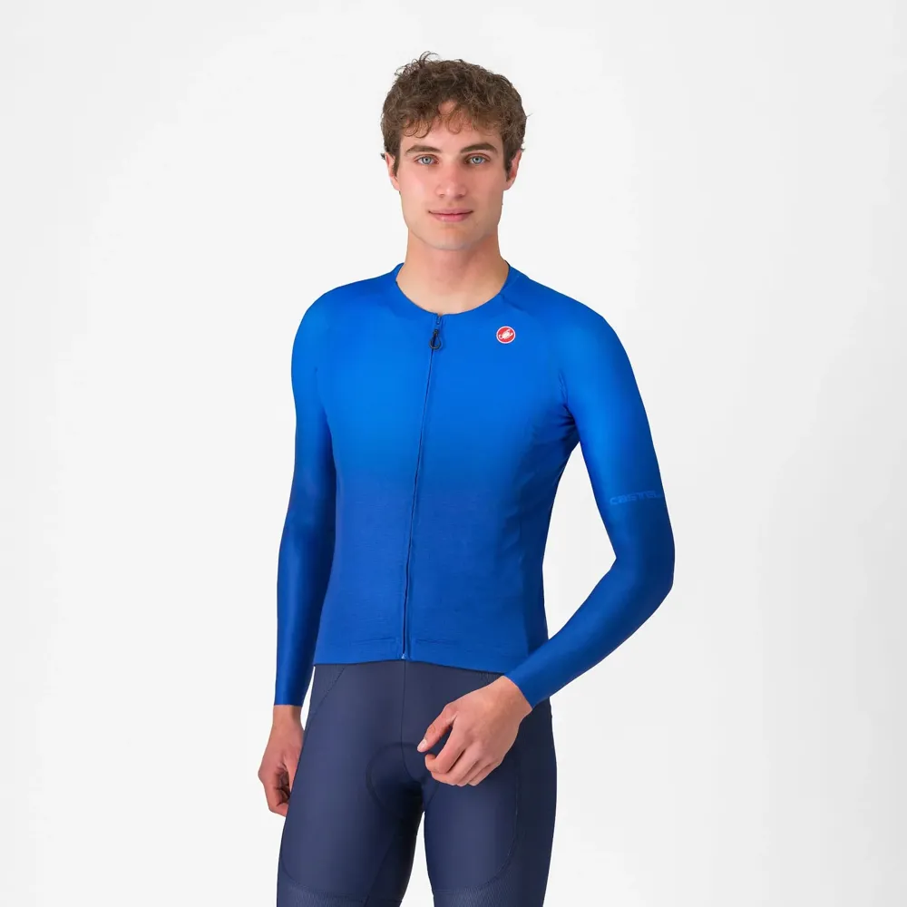 uPRISE Bikes Castelli UPF Men's Long Sleeve Jersey - Azzurro Italia | Price match, 365 day return s, 18-Month Warranty, Finance Available & Free UK Delivery