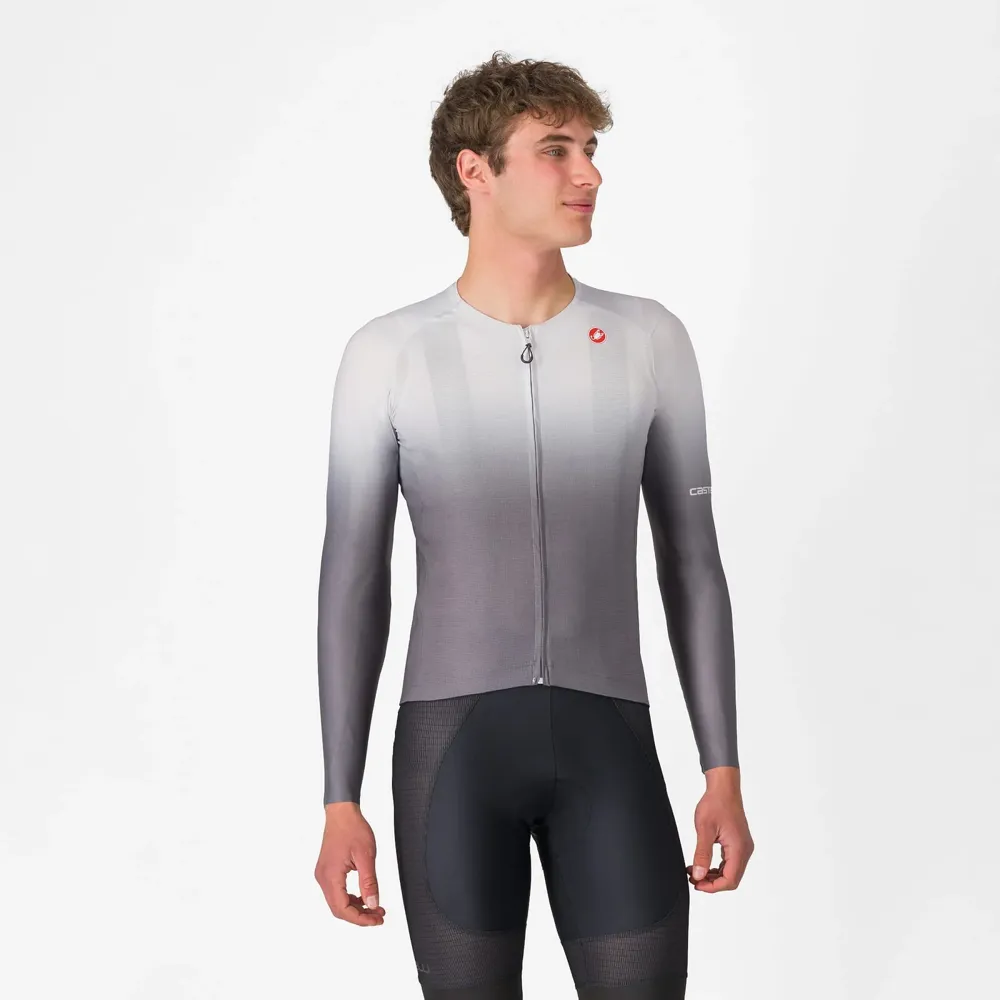 uPRISE Bikes Castelli UPF Men's Long Sleeve Jersey - Silver Grey | Price match, 365 day return s, 18-Month Warranty, Finance Available & Free UK Delivery