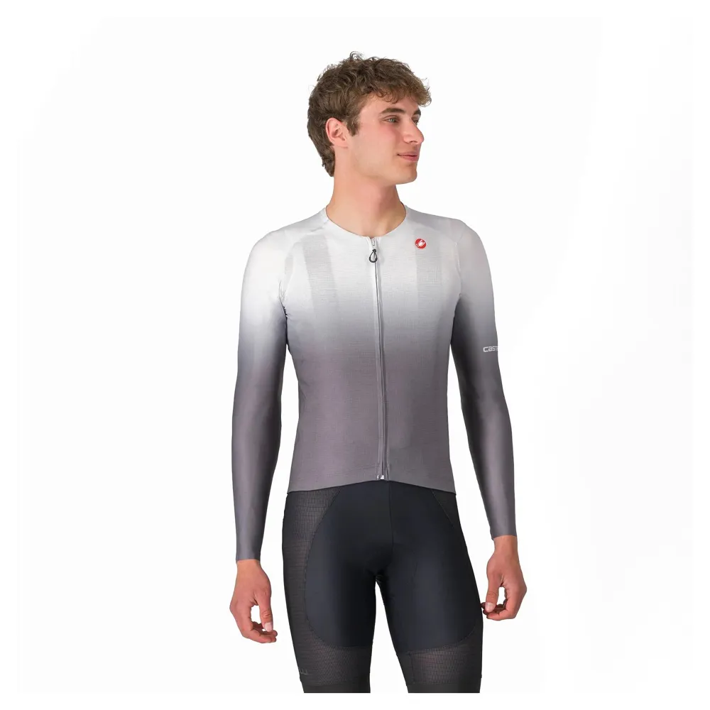 uPRISE Bikes Castelli UPF Men's Long Sleeve Jersey - Silver Grey | Price match, 365 day returns, 18-Month Warranty, Finance Available & Free UK Delivery