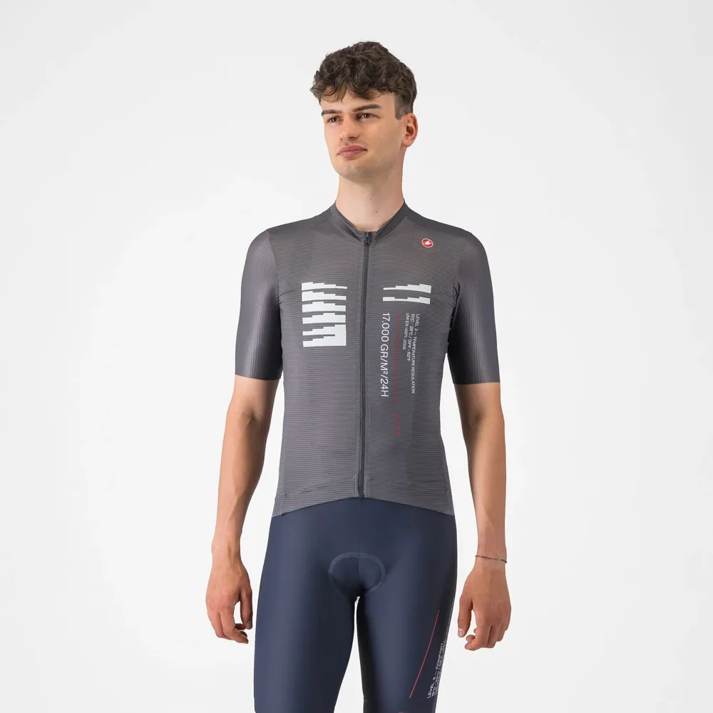 uPRISE Bikes Castelli Espresso R-A/D Men's Short Sleeve Jersey - Smokey Grey | Price match, 365 day return s, 18-Month Warranty, Finance Available & Free UK Delivery