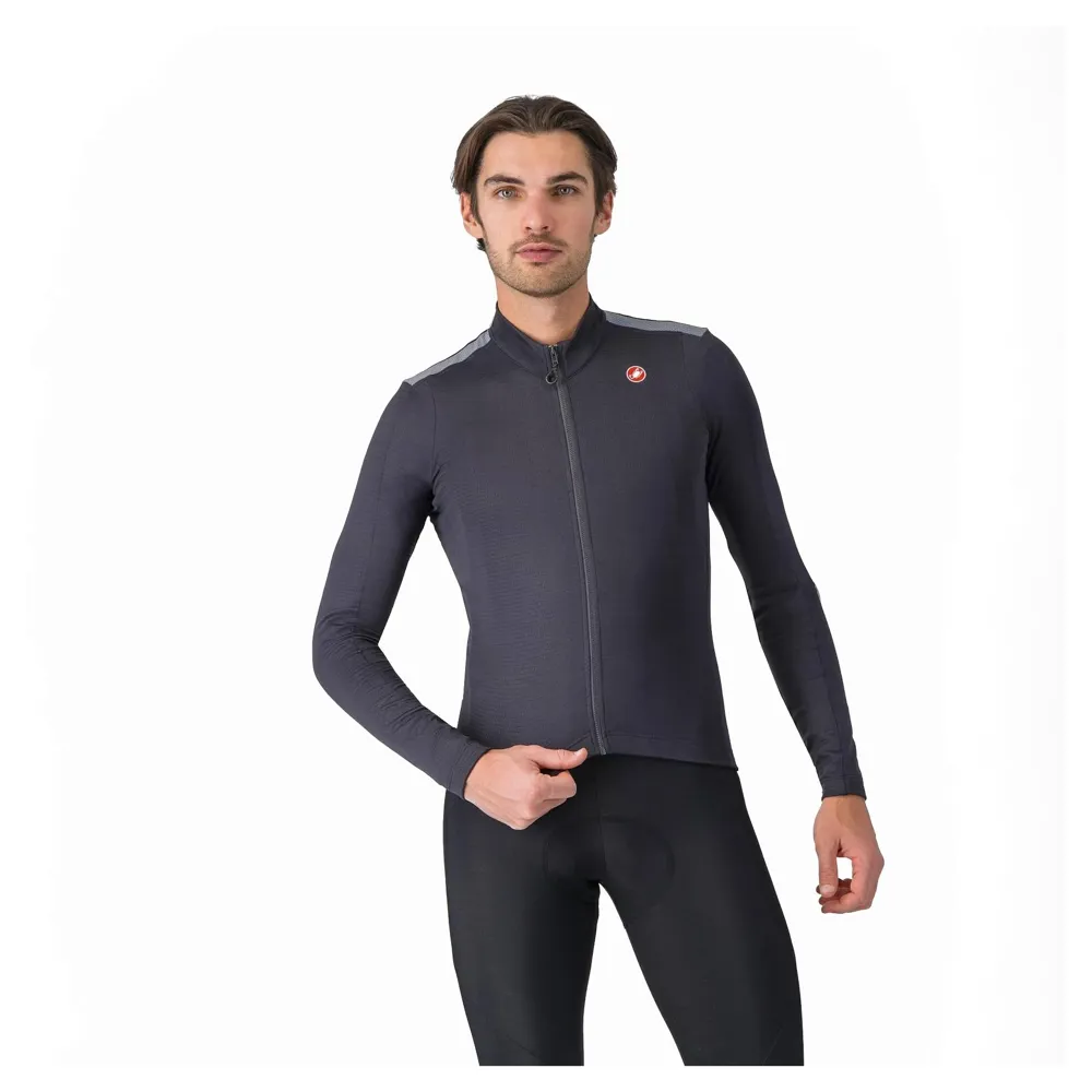 uPRISE Bikes Castelli Puro 4 Men's Long Sleeve Jersey - Dark Grey | Price match, 365 day return s, 18-Month Warranty, Finance Available & Free UK Delivery