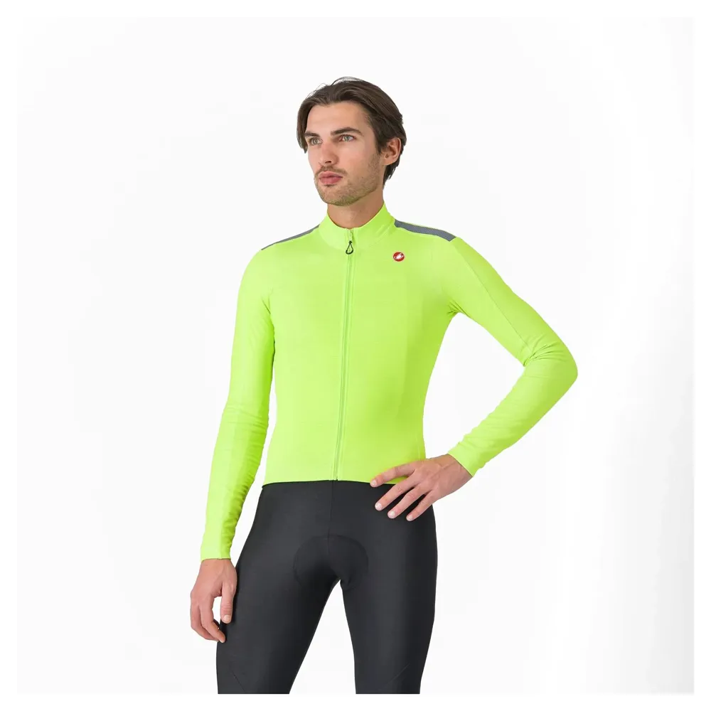 uPRISE Bikes Castelli Puro 4 Men's Long Sleeve Jersey - Electric Lime | Price match, 365 day return s, 18-Month Warranty, Finance Available & Free UK Delivery