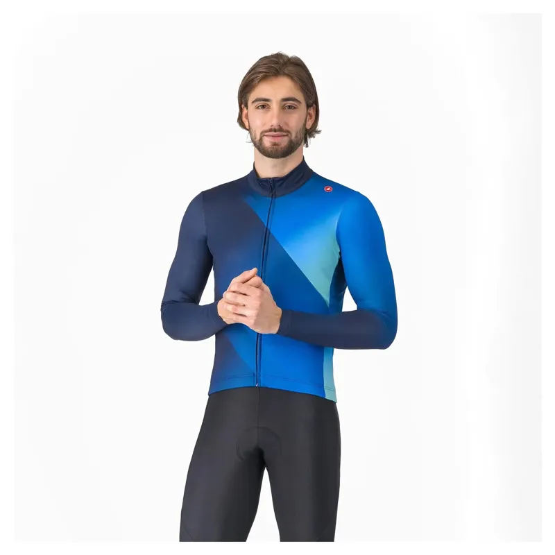 Castelli Amplify Thermal Men's Long Sleeve Jersey - Belgian Blue/Azzurro/Blue