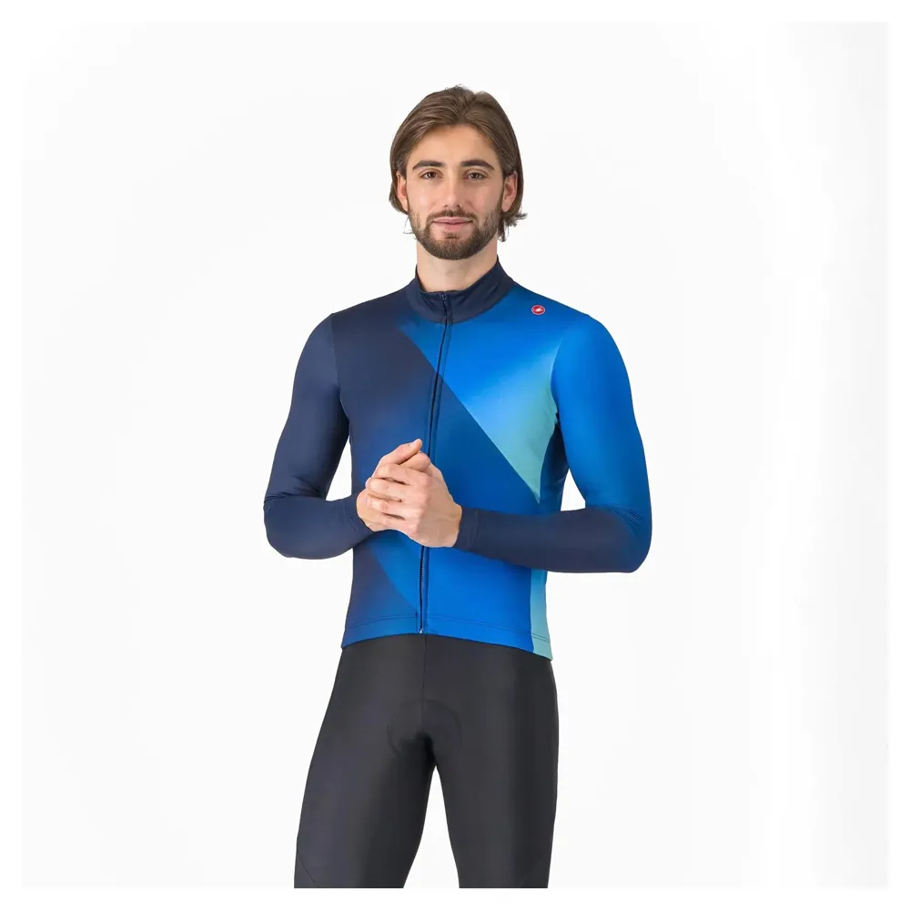 uPRISE Bikes Castelli Amplify Thermal Men's Long Sleeve Jersey - Belgian Blue/Azzurro/Blue | Price match, 365 day return s, 18-Month Warranty, Finance Available & Free UK Delivery