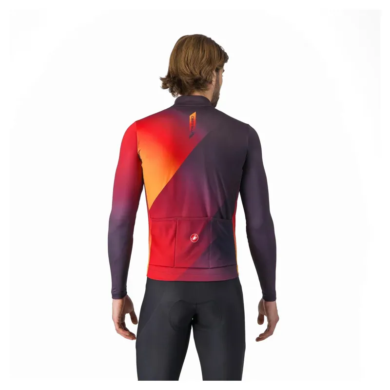 Castelli Amplify Thermal Men's Long Sleeve Jersey - Night Shade/Red/Orange-1