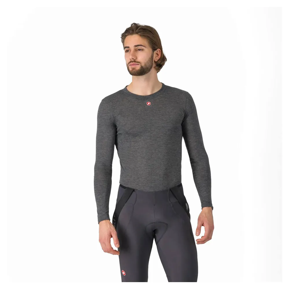 uPRISE Bikes Castelli Medio Men's Long Sleeve Base Layer - Melange Grey | Price match, 365 day return s, 18-Month Warranty, Finance Available & Free UK Delivery