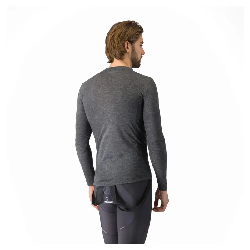 Castelli Medio Men's Long Sleeve Base Layer - Melange Grey-1