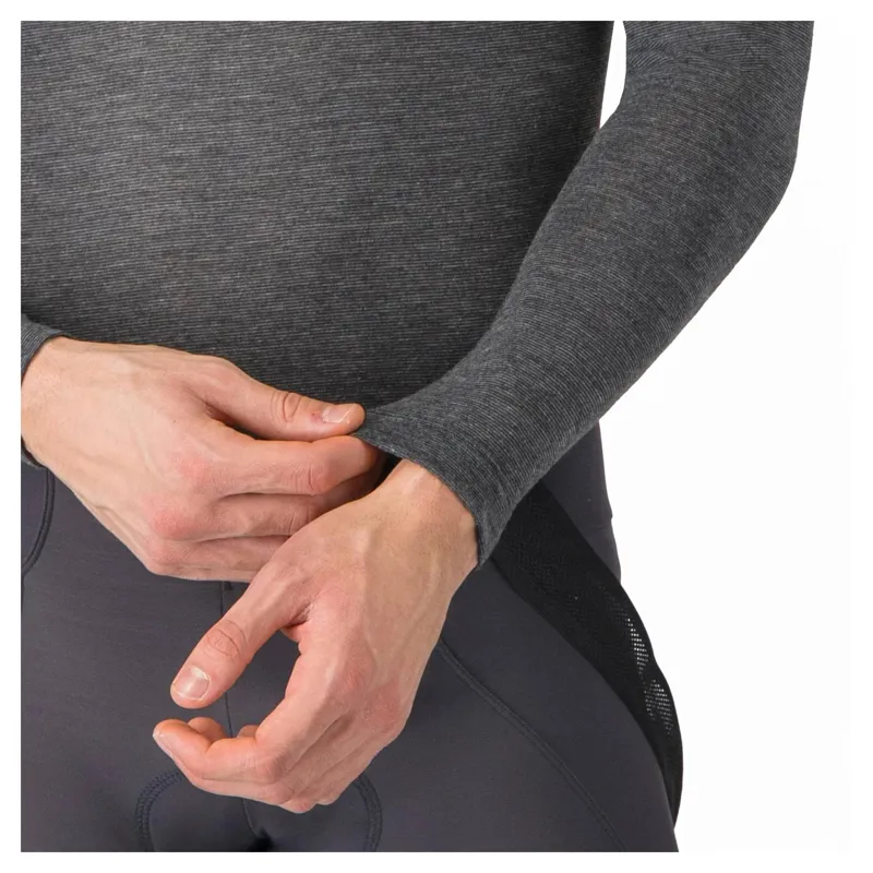 Castelli Medio Men's Long Sleeve Base Layer - Melange Grey-2