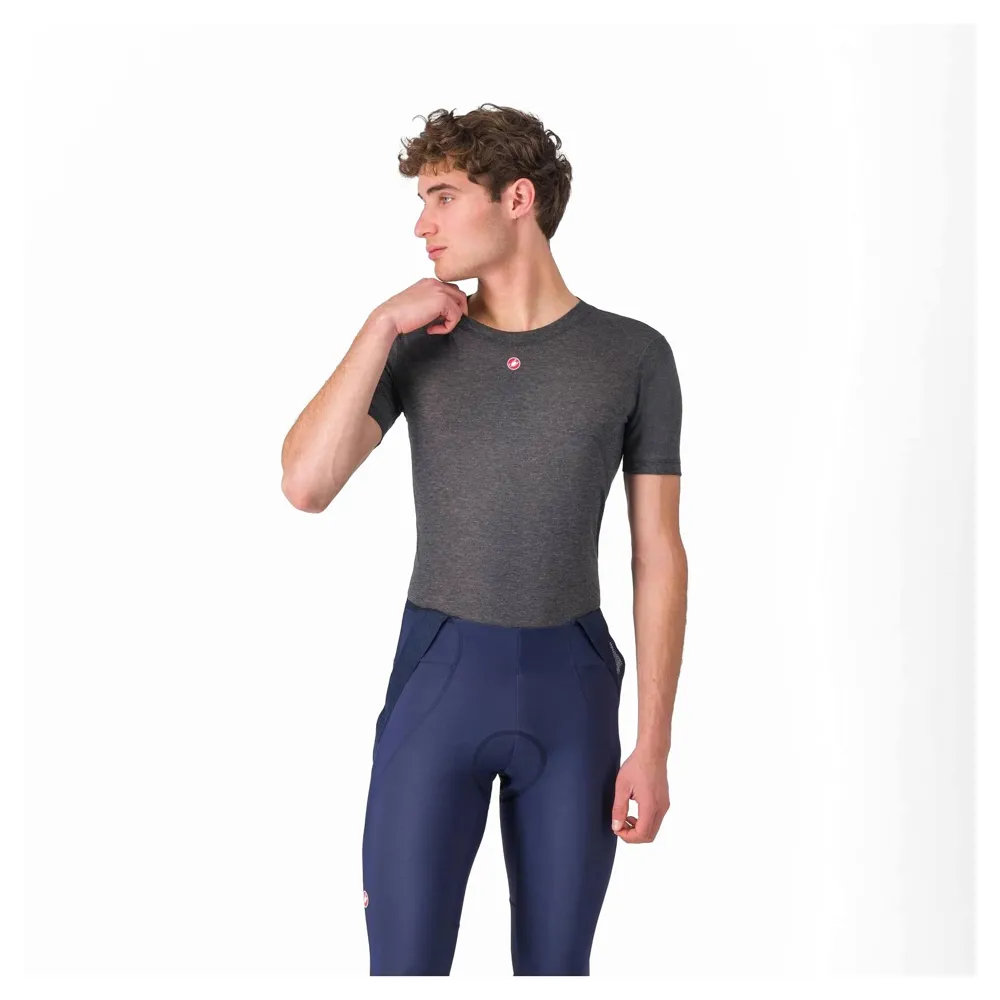 uPRISE Bikes Castelli Medio Men's Short Sleeve Base Layer - Melange Grey | Price match, 365 day return s, 18-Month Warranty, Finance Available & Free UK Delivery