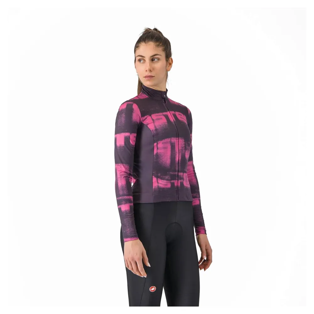 uPRISE Bikes Castelli Blur Thermal Women's Long Sleeve Jersey - Dark Night Shade/Violet Pink | Price match, 365 day return s, 18-Month Warranty, Finance Available & Free UK Delivery
