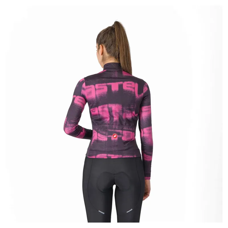 Castelli Blur Thermal Women's Long Sleeve Jersey - Dark Night Shade/Violet Pink-1