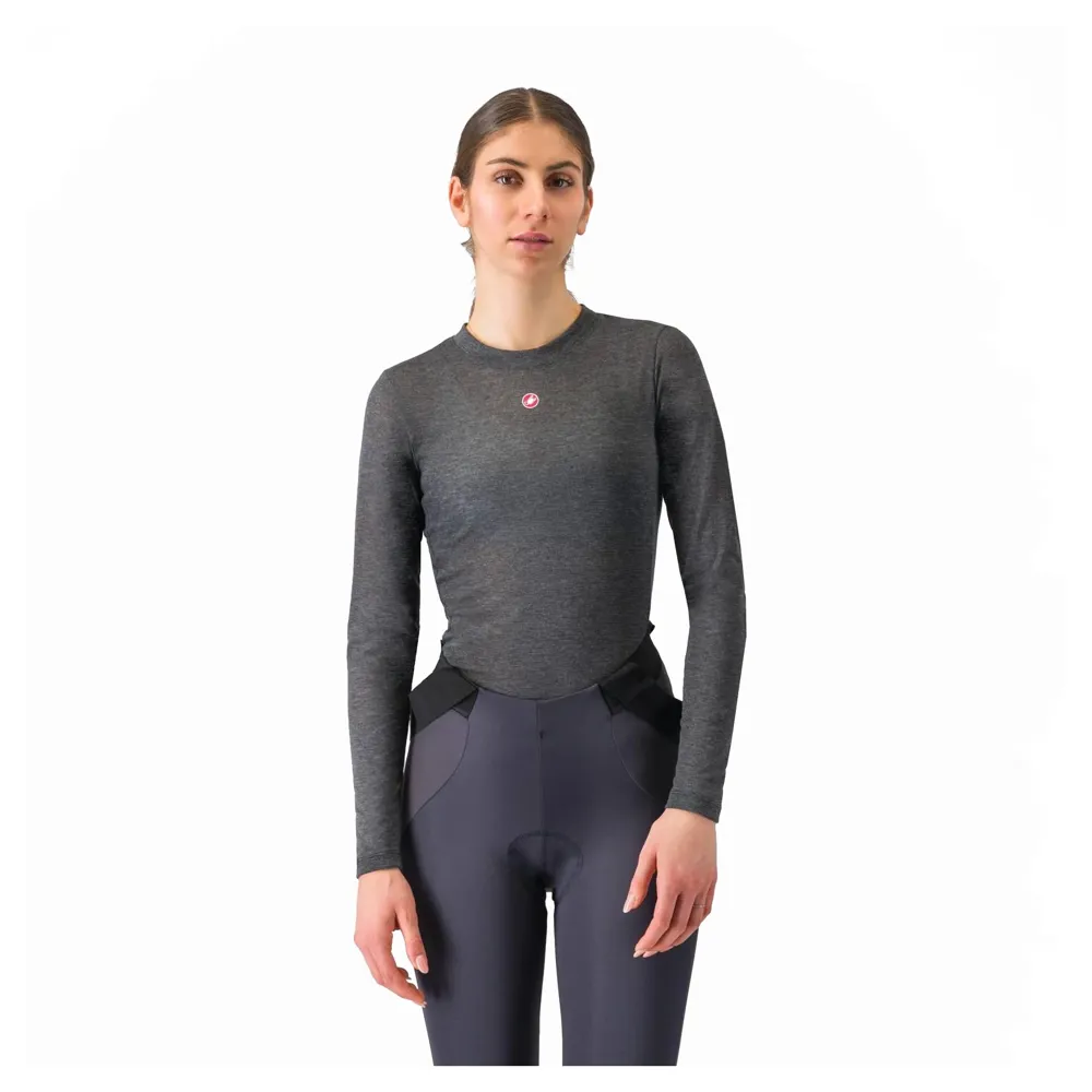 uPRISE Bikes Castelli Medio Women's Long Sleeve Base Layer - Melange Grey | Price match, 365 day return s, 18-Month Warranty, Finance Available & Free UK Delivery