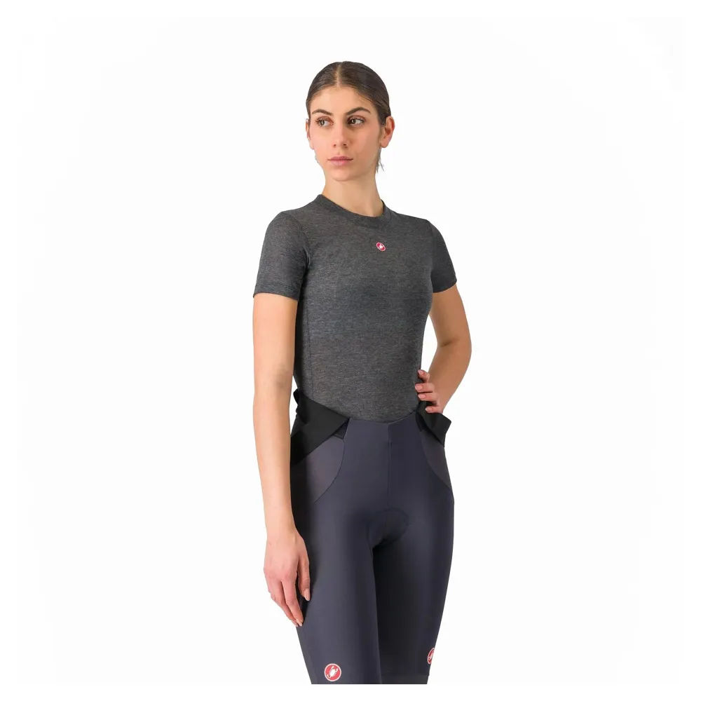 uPRISE Bikes Castelli Medio Women's Short Sleeve Base Layer - Melange Grey | Price match, 365 day return s, 18-Month Warranty, Finance Available & Free UK Delivery