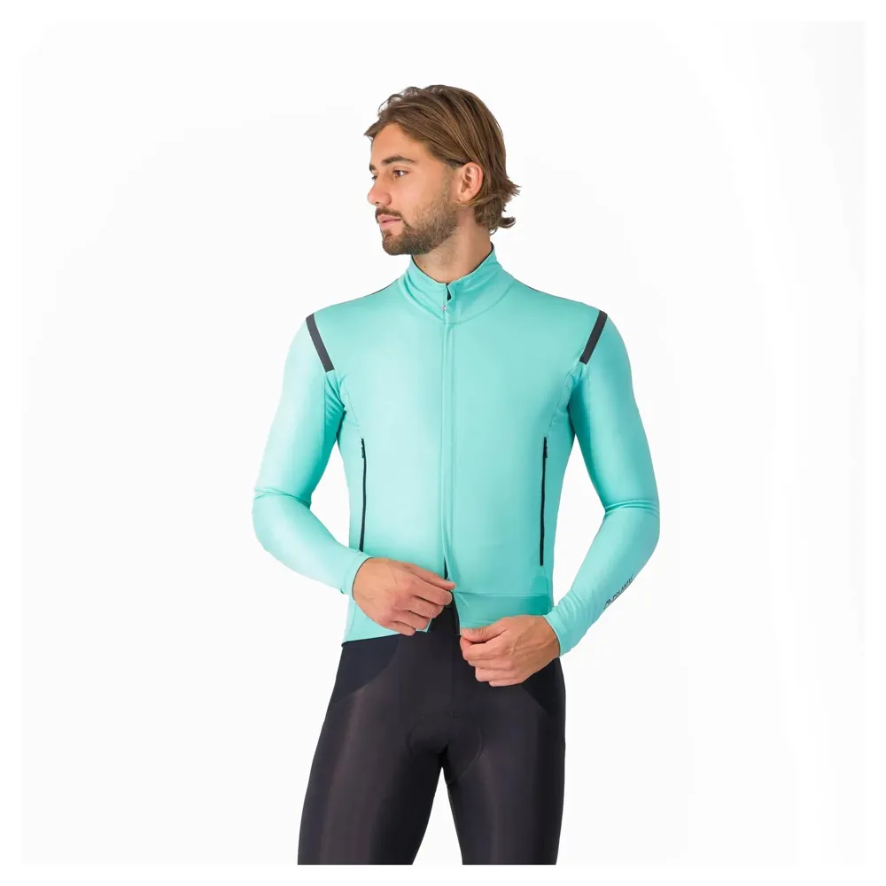 uPRISE Bikes Castelli Perfetto RoS 3 Men's Windproof Jacket - Pool Blue/Black Reflex | Price match, 365 day return s, 18-Month Warranty, Finance Available & Free UK Delivery