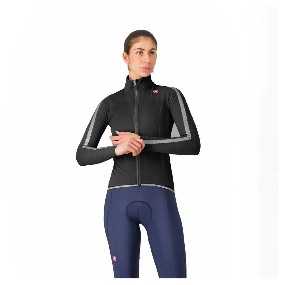 uPRISE Bikes Castelli Ultra Women's Rain Cape - Black/Silver Reflex | Price match, 365 day return s, 18-Month Warranty, Finance Available & Free UK Delivery