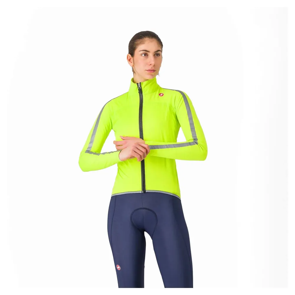 uPRISE Bikes Castelli Ultra Women's Rain Cape - Electric Lime/Silver Reflex | Price match, 365 day return s, 18-Month Warranty, Finance Available & Free UK Delivery