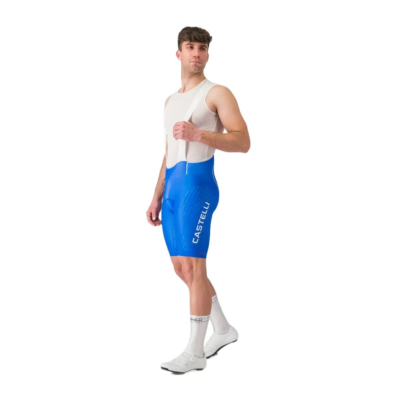 Castelli Free Aero Race Men's Bib Shorts - Azzurro Italia/Silver Grey