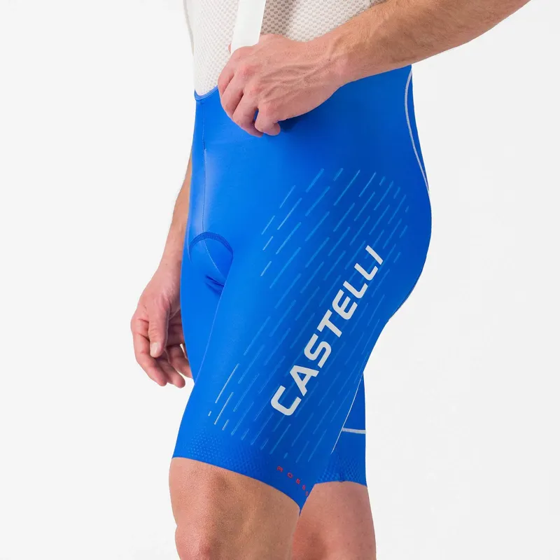 Castelli Free Aero Race Men's Bib Shorts - Azzurro Italia/Silver Grey-3