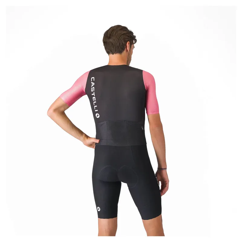 Castelli Saturday Morning Men's Skin Suit - Black/Rosa Giro/Smoky Grey-1