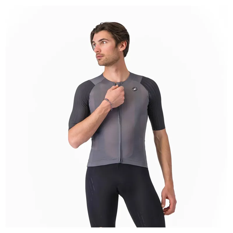 Castelli Aero Race 8S Men's Short Sleeve Jersey - Smoky Grey