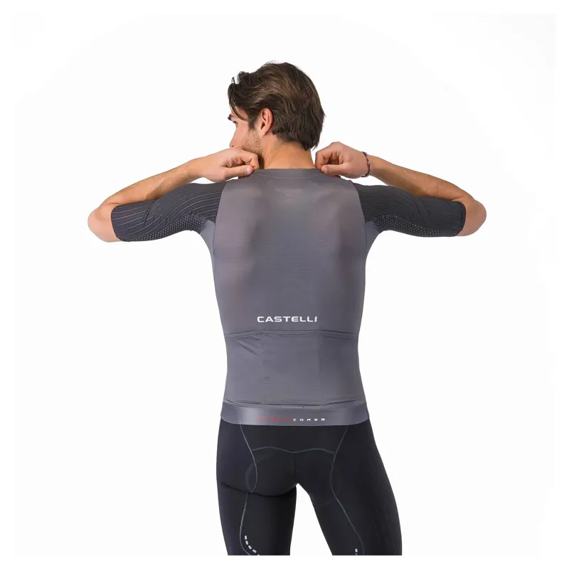 Castelli Aero Race 8S Men's Short Sleeve Jersey - Smoky Grey-1