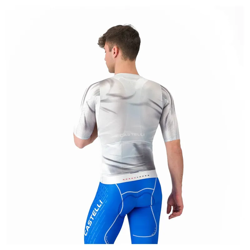 Castelli Aero Race 8S Men's Short Sleeve Jersey - Silver Grey/Smoky Grey-1