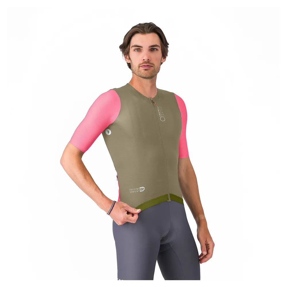 uPRISE Bikes Castelli Corretto Men's Short Sleeve Jersey - Elmwood/Rosa Giro/White | Price match, 365 day returns, 18-Month Warranty, Finance Available & Free UK Delivery
