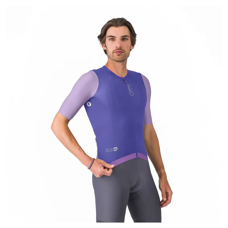Castelli Corretto Men's Short Sleeve Jersey - Ultraviolet/Purple Mist/White