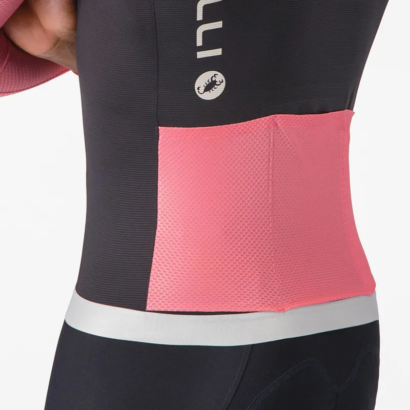 Castelli Corretto Men's Long Sleeve Jersey - Black/Rosa Giro/Silver Moon-4