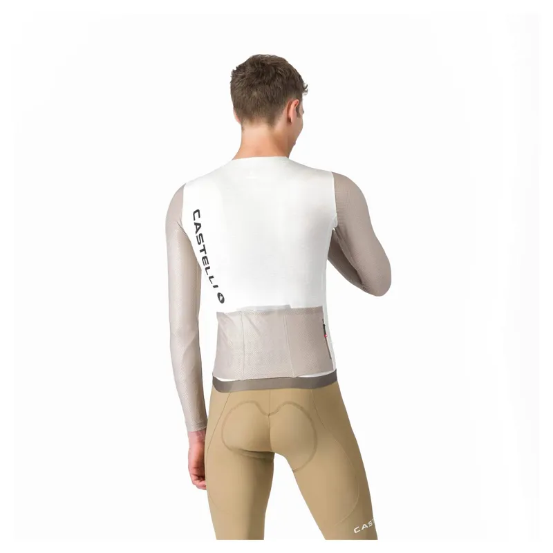 Castelli Corretto Men's Long Sleeve Jersey - Ivory/Clay/Black-1