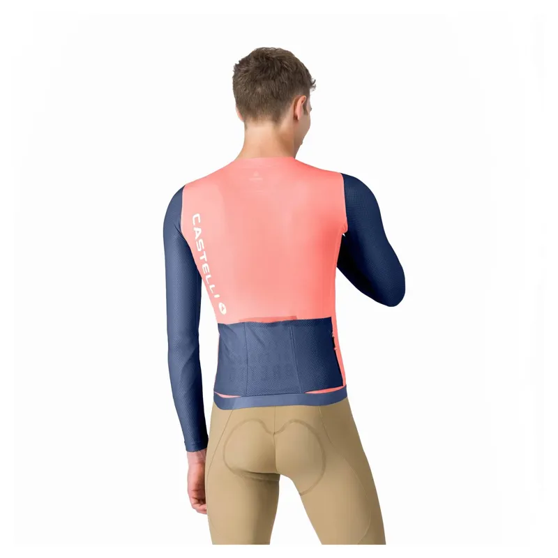 Castelli Corretto Men's Long Sleeve Jersey - Brilliant Pink/Belgian Blue-1