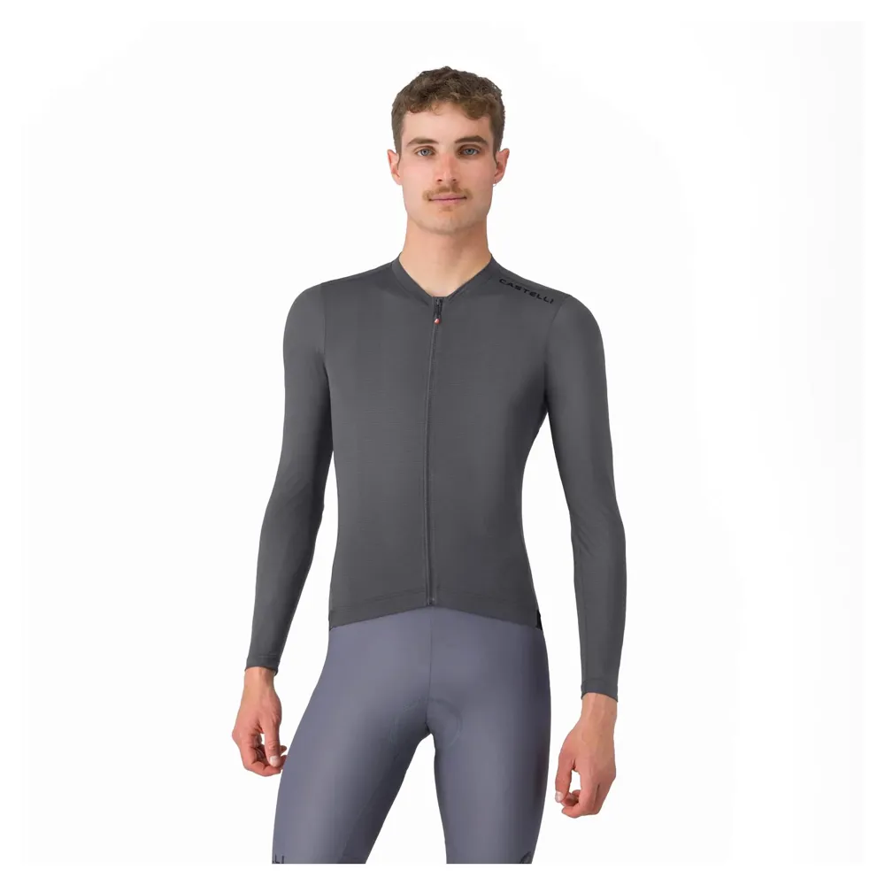 uPRISE Bikes Castelli Espresso 2 Men's Long Sleeve Jersey - Smoky Grey | Price match, 365 day returns, 18-Month Warranty, Finance Available & Free UK Delivery