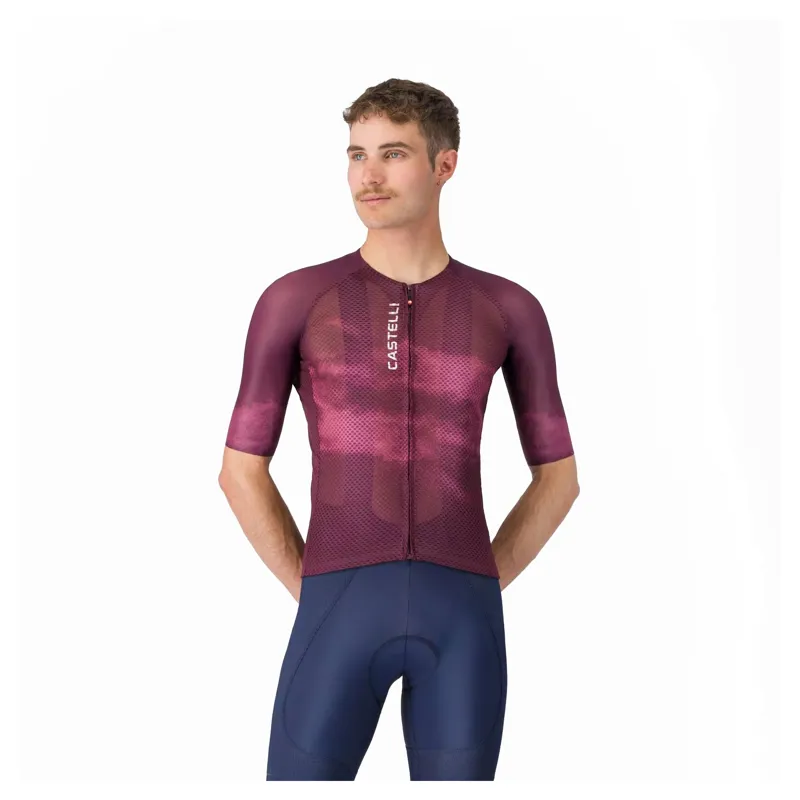 Castelli Climber's A/C Men's Short Sleeve Jersey - Bordeaux/White