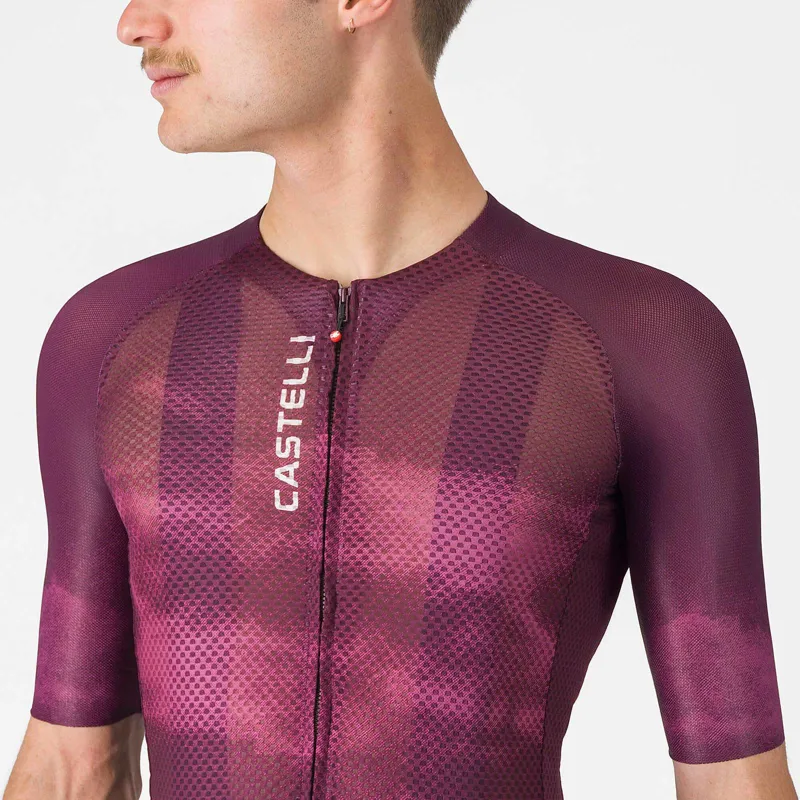 Castelli Climber's A/C Men's Short Sleeve Jersey - Bordeaux/White-2