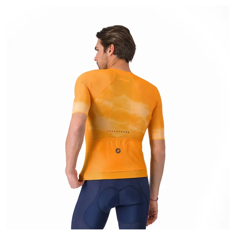 Castelli Climber's A/C Men's Short Sleeve Jersey - Vivid Orange/Smoky Grey-1