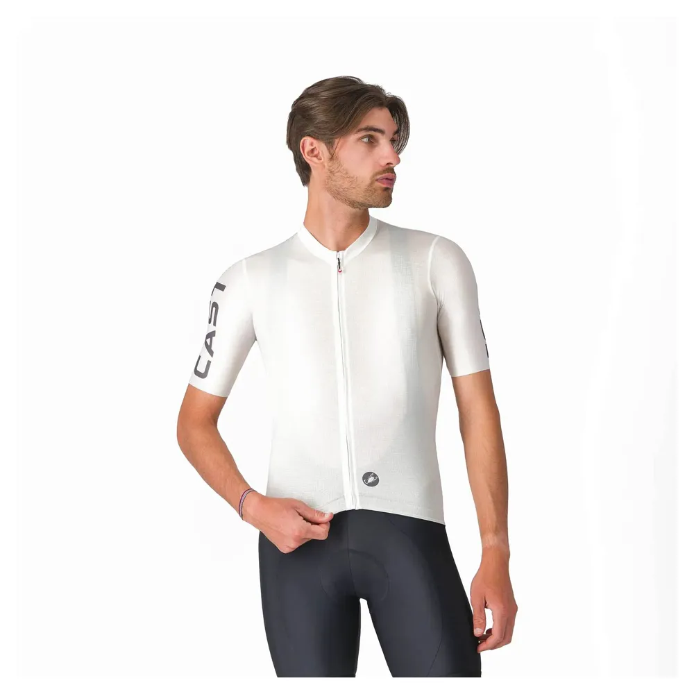 uPRISE Bikes Castelli Entrata Apex Men's Short Sleeve Jersey - Ivory/Smoky Grey | Price match, 365 day returns, 18-Month Warranty, Finance Available & Free UK Delivery