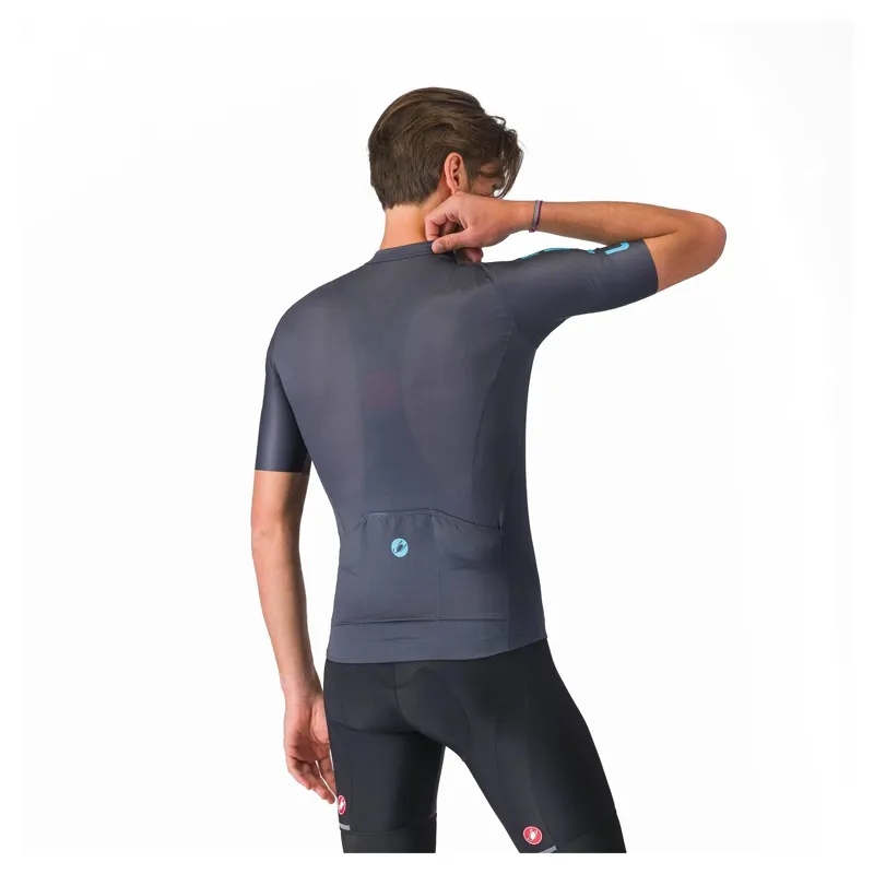 Castelli Entrata Apex Men's Short Sleeve Jersey - Twilight Blue/Neon Blue-1