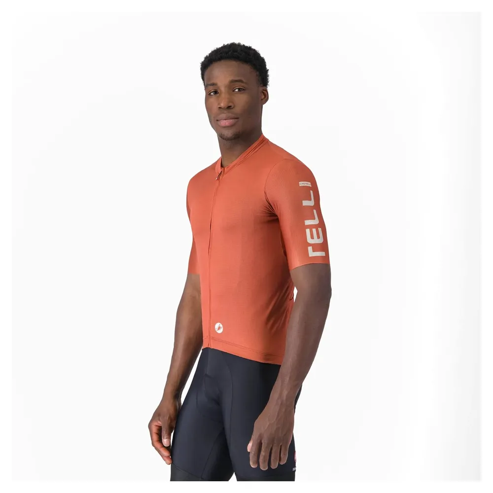 uPRISE Bikes Castelli Entrata Apex Men's Short Sleeve Jersey - Paprika/Silver Moon | Price match, 365 day returns, 18-Month Warranty, Finance Available & Free UK Delivery