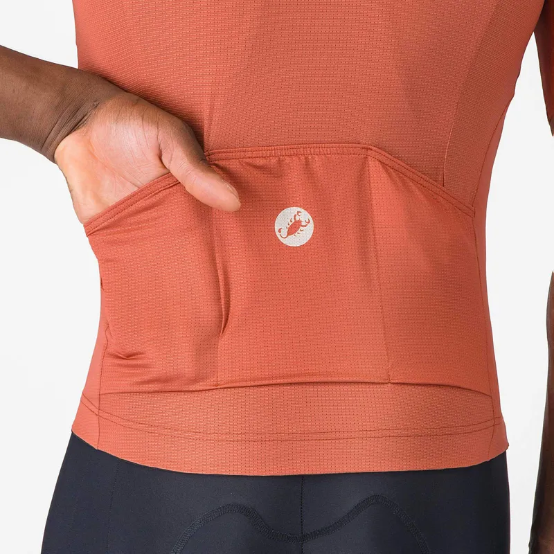 Castelli Entrata Apex Men's Short Sleeve Jersey - Paprika/Silver Moon-4