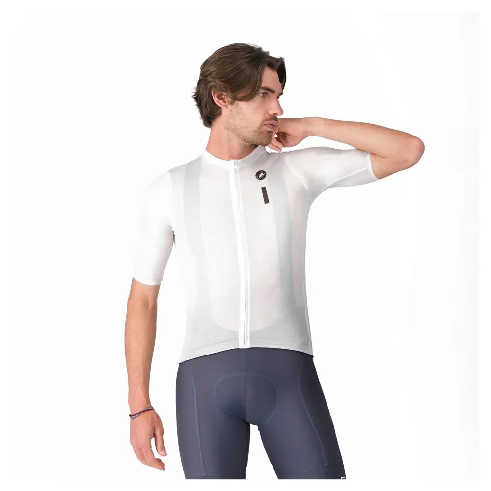 uPRISE Bikes Castelli Drittone Logo Men's Short Sleeve Jersey - White/Black | Price match, 365 day returns, 18-Month Warranty, Finance Available & Free UK Delivery