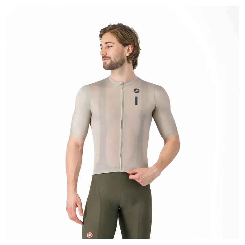 Castelli Drittone Logo Men's Short Sleeve Jersey - Clay/Belgian Blue