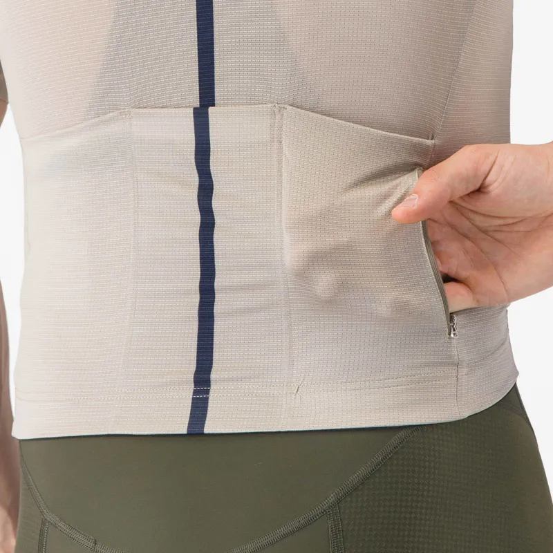 Castelli Drittone Logo Men's Short Sleeve Jersey - Clay/Belgian Blue-4