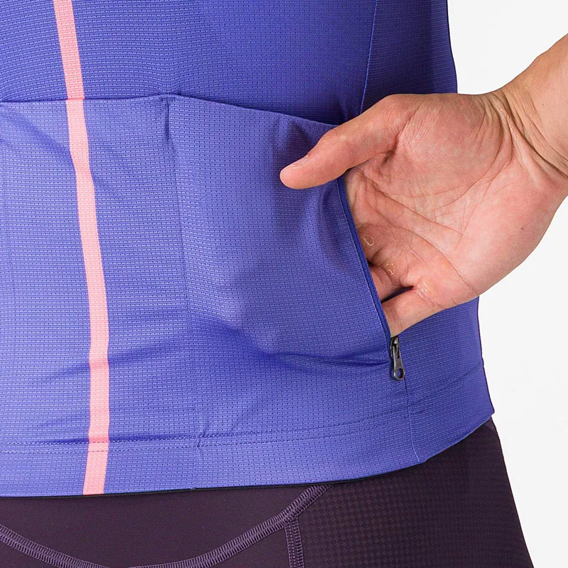 Castelli Drittone Logo Men's Short Sleeve Jersey - Ultraviolet/Rosa Giro-4