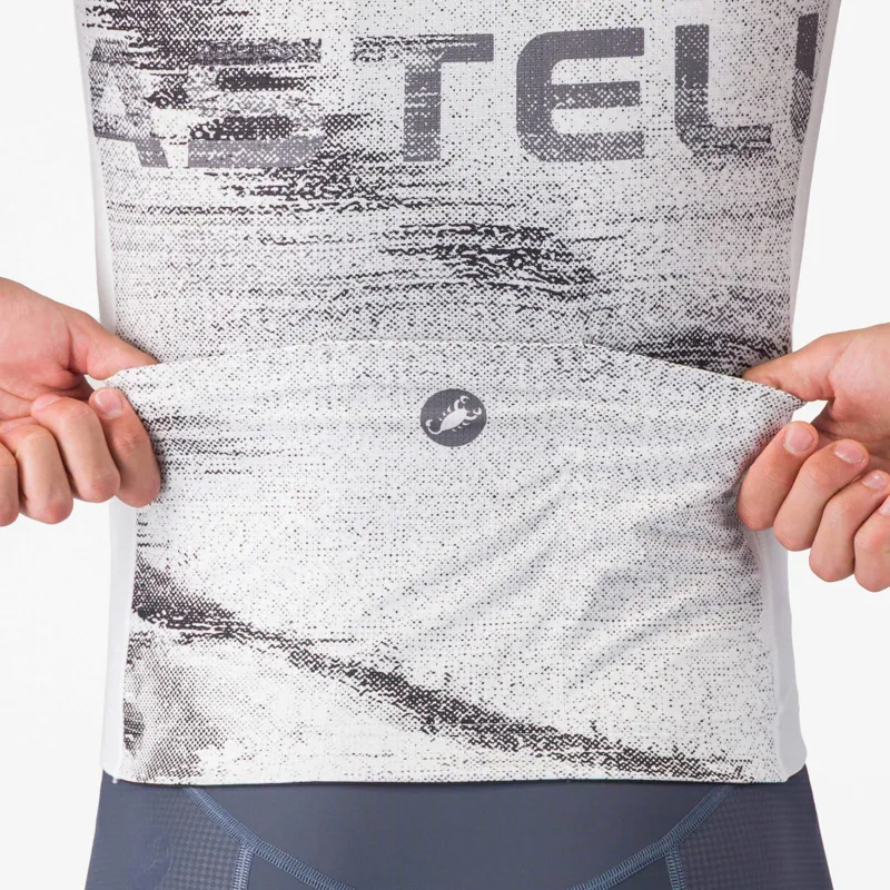 Castelli Stratus Logo Men's Short Sleeve Jersey - White/Smoky Grey-4