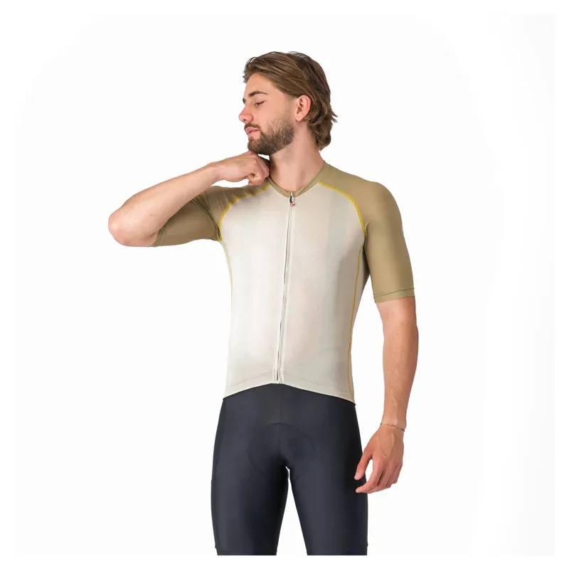 Castelli Unlimited Endurance 3 Men's Short Sleeve Jersey - Silver Moon/Elmwood/Mango Mojito