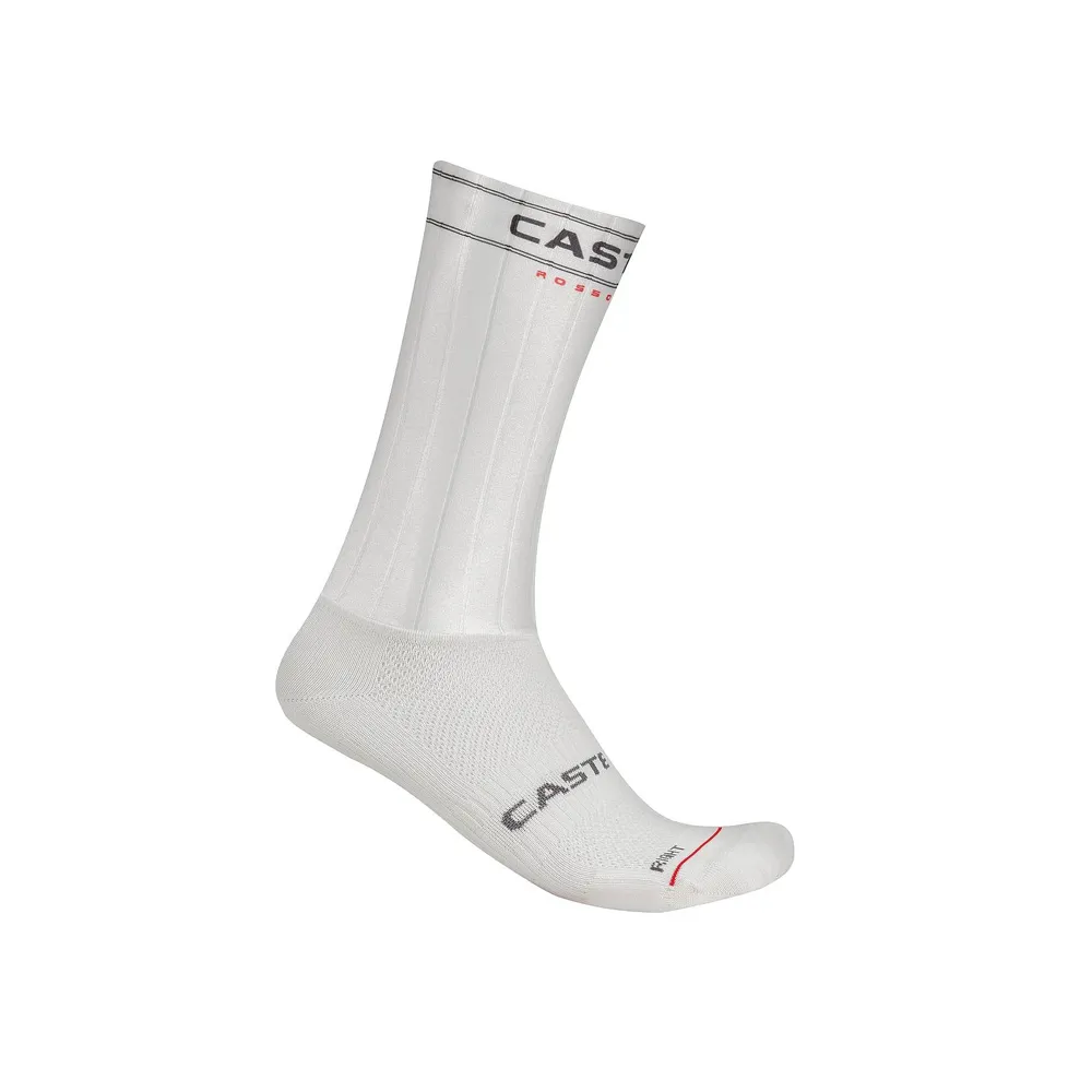 uPRISE Bikes Castelli Fast Feet 4 Socks - White | Price match, 365 day returns, 18-Month Warranty, Finance Available & Free UK Delivery